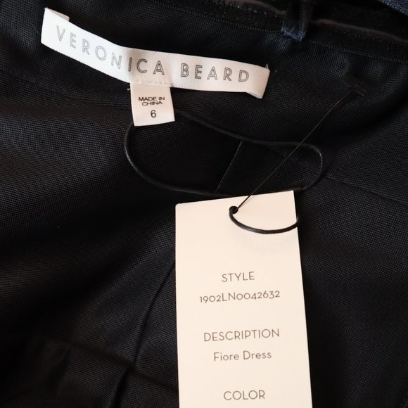 Veronica Beard Fiore Navy Blue Strapless Linen Dress Size 6 New with Tag $495 - Picture 9 of 11
